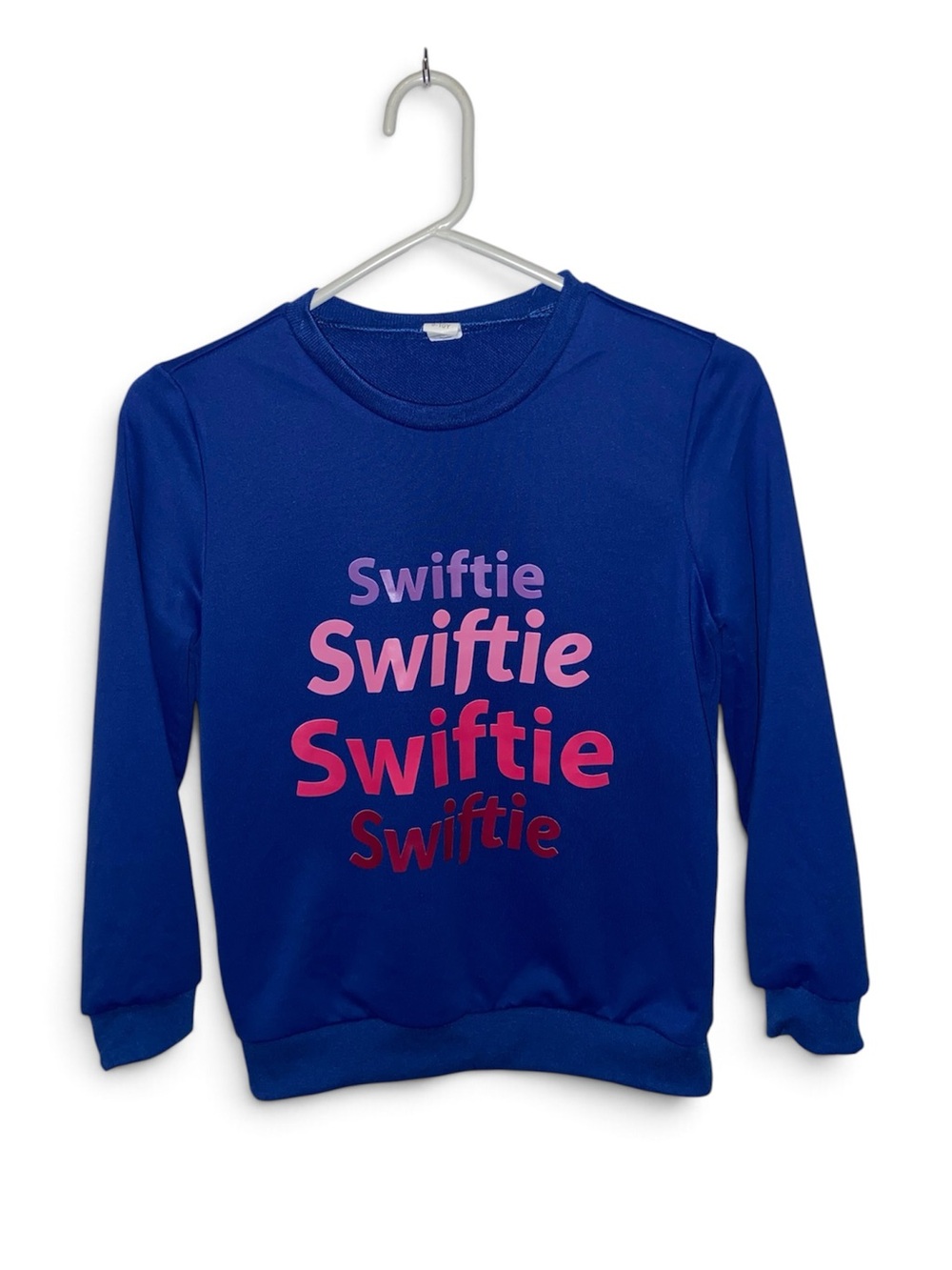 Taylor Swift Blue Kids Sweatshirt with Pink & Red Swiftie Graphic